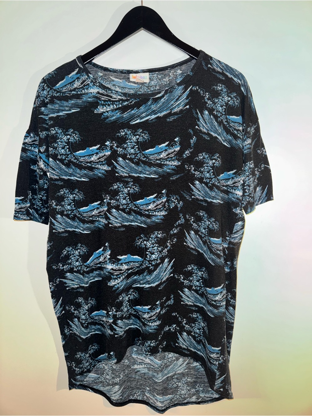 LuLaRoe Irma Blue Wave Print